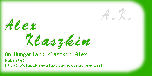 alex klaszkin business card